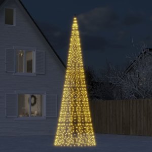 Lampki choinkowe vidaXL vidaXL Choinka z lampek, na maszt, 1534 ciepłe białe LED, 500 cm 1