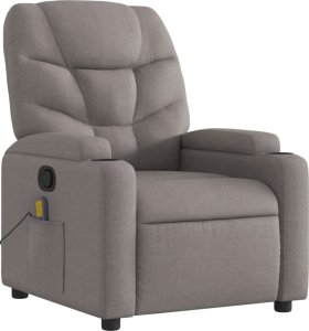 vidaXL vidaXL Rozkładany fotel masujący, taupe, obity tkaniną 3