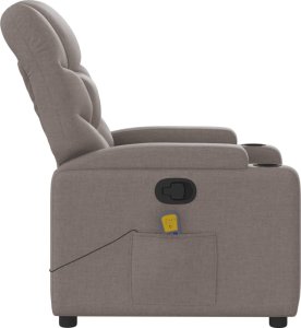 vidaXL vidaXL Rozkładany fotel masujący, taupe, obity tkaniną 5