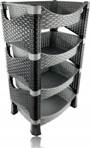 Katex Regał łazienkowy GALAXY 4 elementy RATTAN 30x52x96cm 3