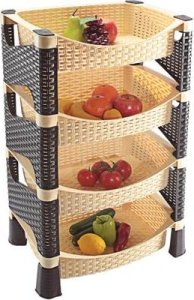 Katex Regał łazienkowy GALAXY 4 elementy RATTAN 30x52x96cm 4