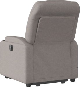 vidaXL vidaXL Podnoszony fotel masujący, rozkładany, kolor taupe, tkanina 5