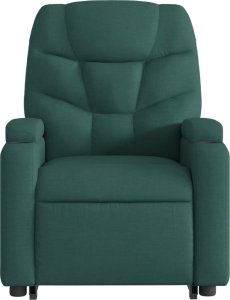 vidaXL vidaXL Podnoszony fotel masujący, rozkładany, ciemnozielony, tkanina 9