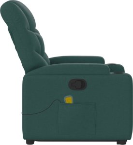 vidaXL vidaXL Podnoszony fotel masujący, rozkładany, ciemnozielony, tkanina 10