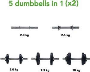 Tunturi Ketaus hanteliai TUNTURI, 2x 10kg 5