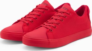 Ombre Casualowe jednokolorowe męskie trampki z łączonych materiałów  czerwone V3 OM-FOCS-0105 46 3