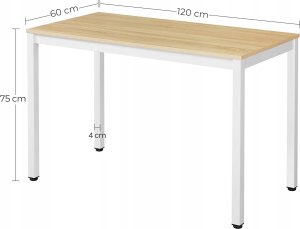 Leobert Zestaw stół prostokątny TESSA 120x60 dąb + 4 krzesła OSAKA szare 12