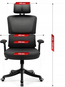 Krzesło biurowe Inne Fotel biurowy obrotowy Hell's Chair HC-1011 Czarny tkanina 8