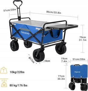 King Camp Wózek Plażowy Kempingowy Campingowy Składany KING CAMP Quartz Wagon 112x60 3