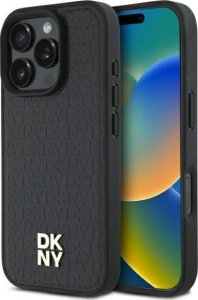 DKNY DKNY DKHMP16LPSHRPSK iPhone 16 Pro 6.3"   hardcase czarny/black Repeat Pattern Stack Logo MagSafe 1