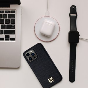 DKNY DKNY DKHMP16LPSHRPSK iPhone 16 Pro 6.3"   hardcase czarny/black Repeat Pattern Stack Logo MagSafe 12