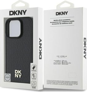 DKNY DKNY DKHMP16LPSHRPSK iPhone 16 Pro 6.3"   hardcase czarny/black Repeat Pattern Stack Logo MagSafe 8