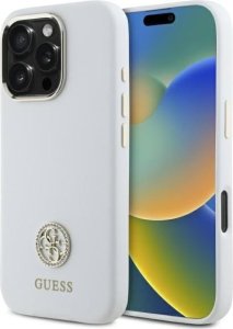 Guess Guess GUHCP16XM4DGPH iPhone 16 Pro Max    6.9" biały/white hardcase Silicone Logo Strass 4G 1