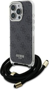 Guess Guess GUHCP16LHC4SEK iPhone 16 Pro 6.3"   czarny/black hardcase Crossbody Cord 4G Print 1