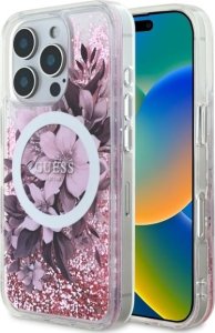 Guess Guess GUHMP16LLFMWTP iPhone 16 Pro 6.3"   różowy/pink hardcase Liquid Glitter Flower MagSafe 1