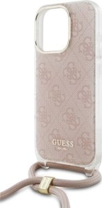 Guess Guess GUHCP16LHC4SEP iPhone 16 Pro 6.3"   różowy/pink hardcase Crossbody Cord 4G Print 1