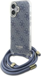 Guess Guess GUHCP16SHC4SEB iPhone 16 6.1"       niebieski/blue hardcase Crossbody Cord 4G Print 1