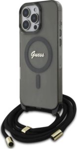 Guess Guess GUHMP16XHCTSGNSK iPhone 16 Pro Max  6.9" czarny/black hardcase Crossbody Cord Script MagSafe 1