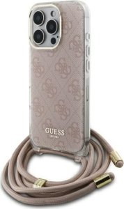 Guess Guess GUHCP16XHC4SEP iPhone 16 Pro Max    6.9" różowy/pink hardcase Crossbody Cord 4G Print 1