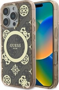 Guess Guess GUHMP16XH4PYEEW iPhone 16 Pro Max   6.9" brązowy/brown hardcase IML Peony On 4G Background MagSafe 1