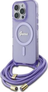 Guess Guess GUHMP16XHCTSGNSU iPhone 16 Pro Max  6.9" fioletowy/purple hardcase Crossbody Cord Script MagSafe 1