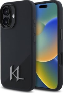 Karl Lagerfeld Karl Lagerfeld KLHMP16SSCMKMPCK iPhone    16 6.1" czarny/black hardcase Silicone Shadow Metal Initial MagSafe 1