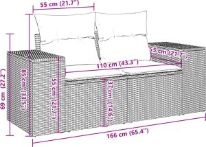 vidaXL 10-cz. zestaw wypoczynkowy do ogrodu, z poduszkami, jasnoszary 8