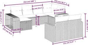 vidaXL 10-cz. zestaw wypoczynkowy do ogrodu, z poduszkami, jasnoszary 4