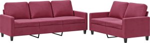 vidaXL 2-częściowy komplet wypoczynkowy, aksamit, winna czerwień 2