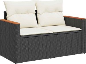 vidaXL 5-cz. zestaw wypoczynkowy do ogrodu, poduszki polirattan akacja 3