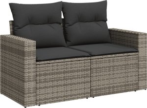 vidaXL 11-cz. zestaw mebli ogrodowych z poduszkami, szary rattan PE 7