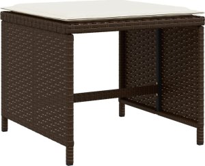 vidaXL 15-cz. zestaw mebli ogrodowych z poduszkami, brązowy, rattan PE 6