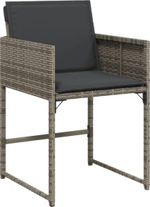 vidaXL 17-cz. zestaw mebli ogrodowych z poduszkami, szary, rattan PE 6