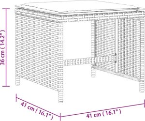 vidaXL 17-cz. zestaw mebli ogrodowych z poduszkami, szary, rattan PE 12