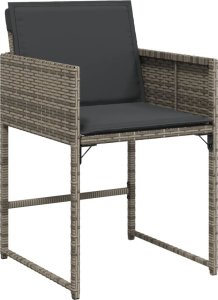 vidaXL 17-cz. zestaw mebli ogrodowych z poduszkami, szary, rattan PE 6