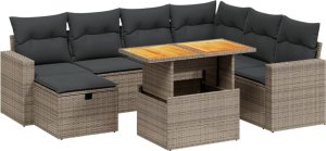vidaXL 8-cz. zestaw mebli ogrodowych z poduszkami, szary, polirattan 2