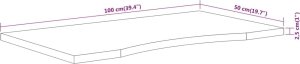 vidaXL Blat biurka, 100x50x2,5 cm, prostokątny, lite drewno akacjowe 9