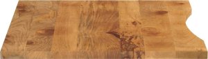 vidaXL Blat biurka, z wycięciem, 100x80x2,5 cm, surowe drewno mango 4