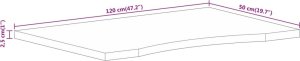 vidaXL Blat biurka, z wycięciem, 120x50x2,5 cm, surowe drewno mango 8