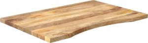 vidaXL Blat biurka, z wycięciem, 80x50x2,5 cm, surowe drewno mango 2