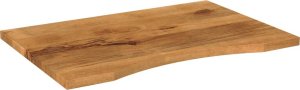 vidaXL Blat biurka, z wycięciem, 90x50x2,5 cm, surowe drewno mango 2