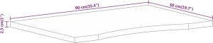 vidaXL Blat biurka, z wycięciem, 90x50x2,5 cm, surowe drewno mango 8