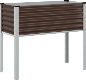 vidaXL Donica ogrodowa, brązowa, 100x41x90 cm, stal 6
