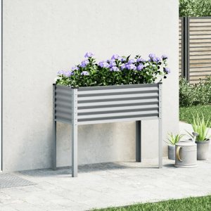 vidaXL Donica ogrodowa, szara, 100x41x90 cm, stal 3