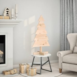 vidaXL Drewniana choinka do udekorowania, 100 cm, lite drewno sosnowe 1