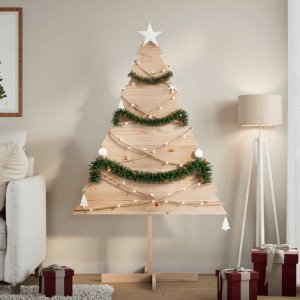 vidaXL Drewniana choinka do udekorowania, 150 cm, lite drewno sosnowe 1