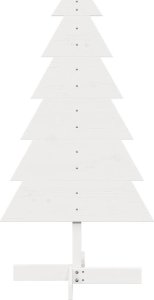 vidaXL Drewniana choinka do udekorowania, biała, 120 cm, sosnowa 3