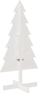 vidaXL Drewniana choinka do udekorowania, biała, 120 cm, sosnowa 5