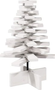 vidaXL Drewniana choinka do udekorowania, biała, 60 cm, sosnowa 2