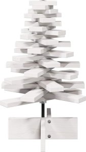 vidaXL Drewniana choinka do udekorowania, biała, 60 cm, sosnowa 3